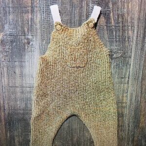 Kids Tan Knit Overalls Romper